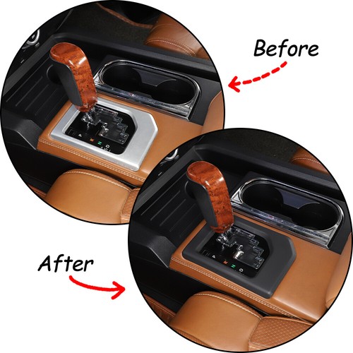 Matte Black Console Gear Shift Panel Trim & Cup Holder For Toyota Tundra 2014-21 - Picture 4 of 9