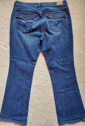 Levis 515 Damen blau Denim Boot Cut normale Passform Jeans Hose Größe 12 KURZ - Bild 2 von 5