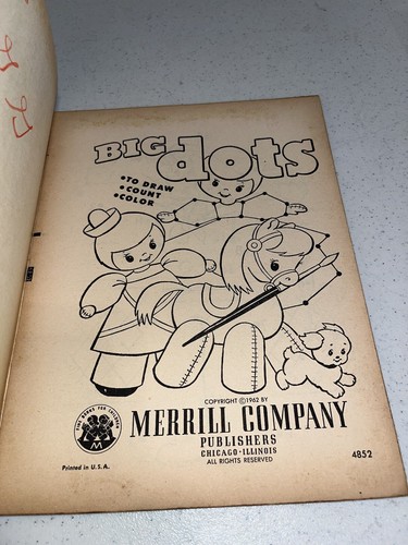 Vintage 1962 Merrill Big Dots Coloring Book Draw Count Color - Picture 3 of 12