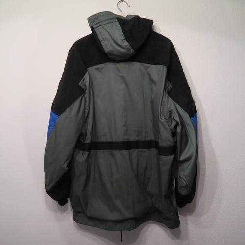 VINTAGE 80s 90s DESCENTE TECH ANORAK BLUE GREY BLACK Large steep tech jacket ski - Picture 2 of 19