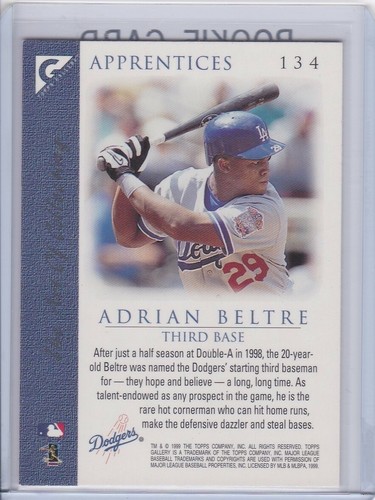 ADRIAN BELTRE ROOKIE CARD Topps Gallery RC Dodgers Baseball TEXAS RANGERS - Bild 2 von 2