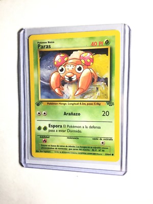 NEAR MINT PARAS Jungle Set 59/64 Common Unlimited Edition Pokemon Card NEAR MINT PARAS Jungle Set 59/64 Common Unlimited Edition Pokemon Card