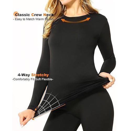 WOMEN'S Thermal TOP & BOTTOM SET Long Johns Winter Warm Underwear PJ'S 2 pcs US - Picture 6 of 25