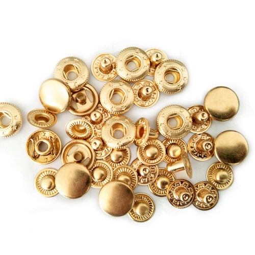 10 Set Snap Fasteners Press Studs Buttons Leather Brass Sewing Accessory 10-20mm - Picture 11 of 16