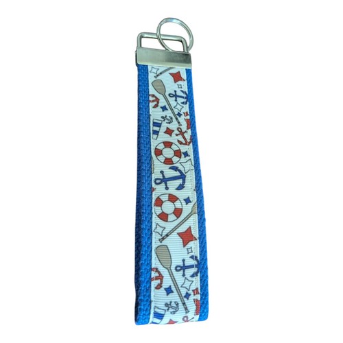 Nautical Sailing Keychain Wristlet Handmade Key FOB Anchors Oars Row Boat Ocean - Picture 4 of 5