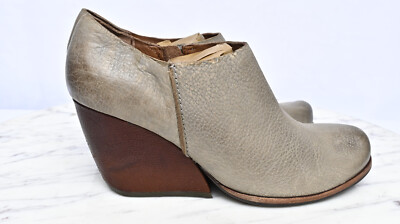 Kork Ease Natalya Wedge Ankle Distressed Leather Boots Womens Sz 9.5