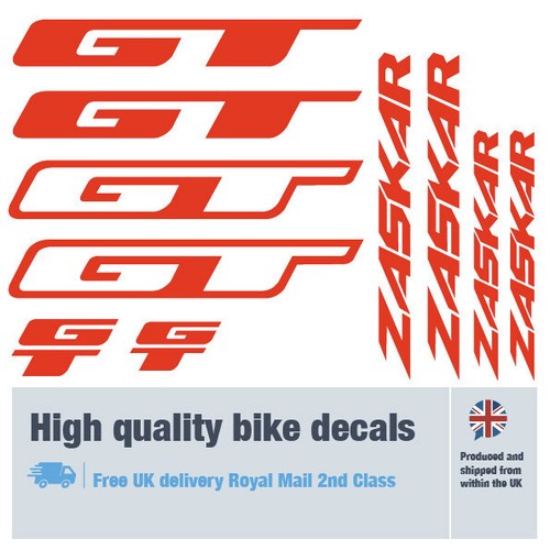 GT Zaskar bike decals labels with free bike protection (26 pack) free delivery - Picture 9 of 17