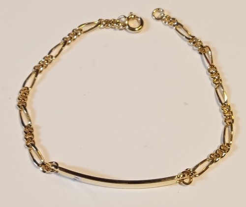 Vintage Speidel USA Gold Tone ID Bracelet with Crystal Stones - NOS - Picture 2 of 7
