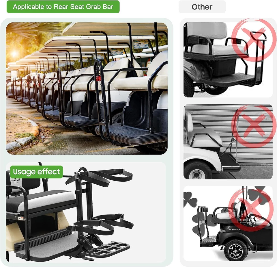 Soporte para bolsa de carrito de golf para Yamaha EZGO TXT RXV Club Car DS Precedent Foto 3 de 4