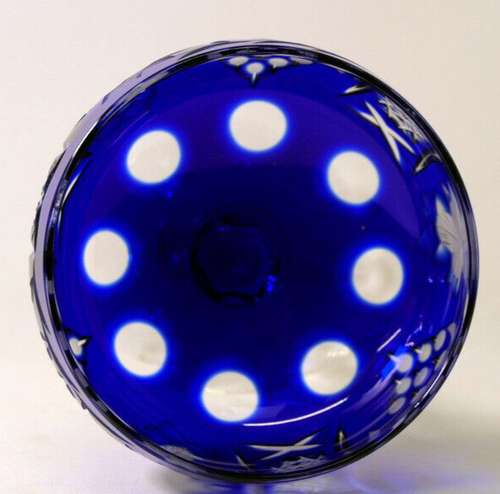 Champagner-Sektglas blauer Überfang,Traubenschliff, Ø 9,7 cm,H. 13,7 cm, 230 ml - Imagen 1 de 7