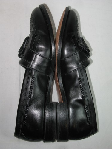 Mocasín ALLEN EDMONDS Cody Tejido Kiltie Borla Hombres Talla 11 D Negro Cuero Trenzado - Imagen 8 de 15