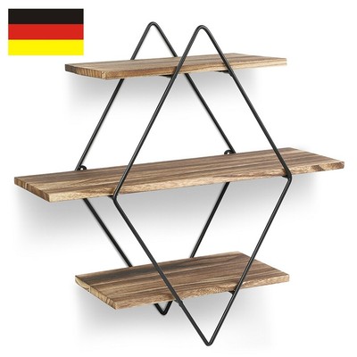 3 Ebenen Retro Wandboard Wandregal Bücherregal Hängeregal