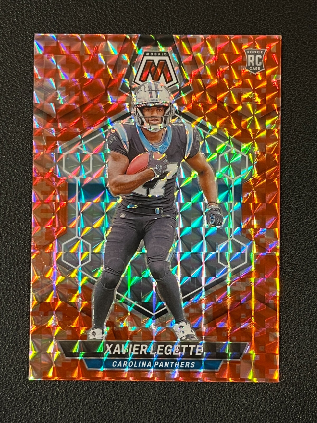 Xavier Legette 2024 Mosaic Football Rookie Red Camo Prizm Panthers 332