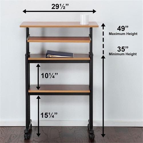 Safco MUV Stand-Up Adjustable Height Computer Workstation in Cherry - Picture 3 of 7