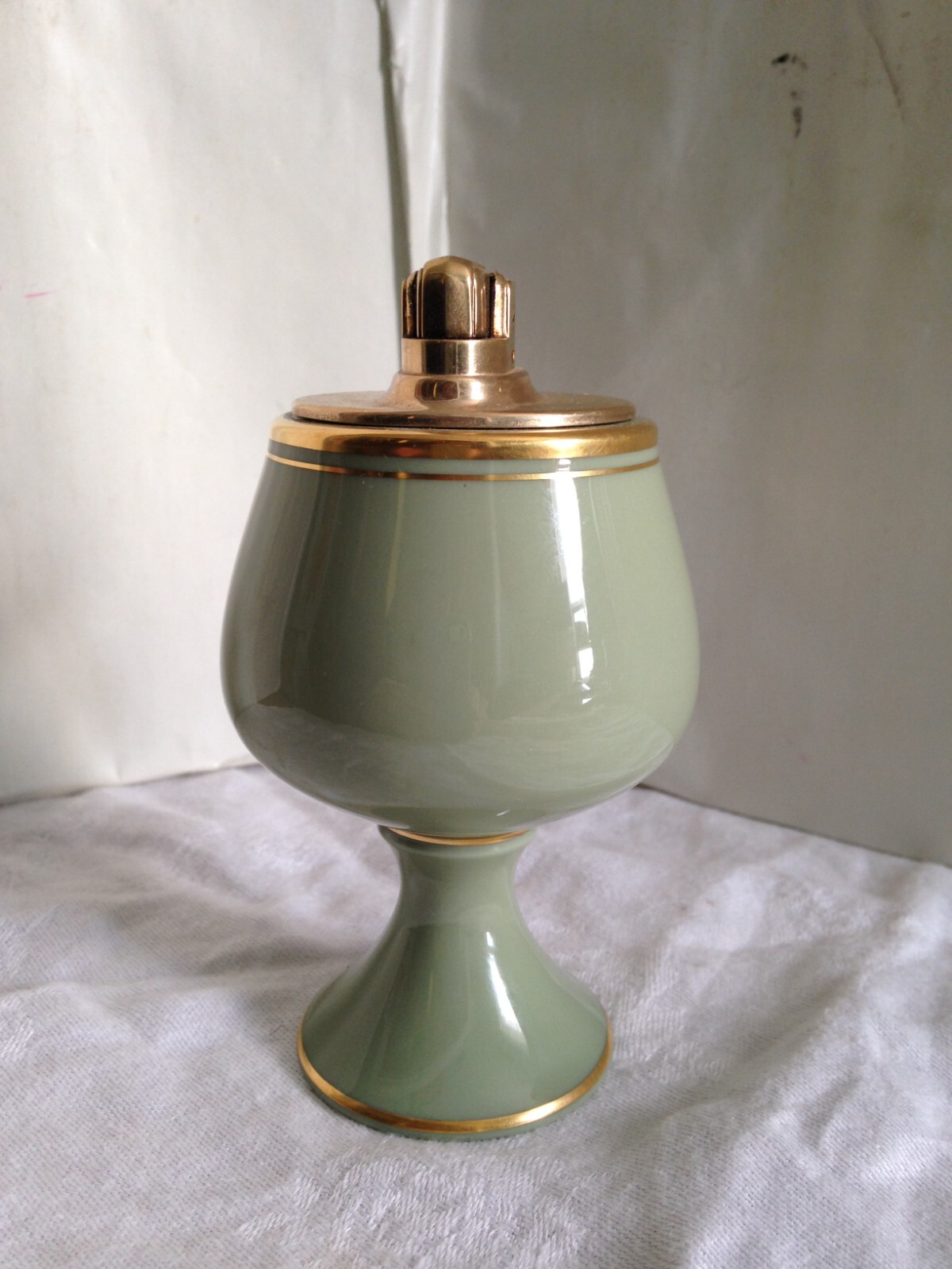 Mid Century Modern LENOX Sage Green China Table Lighter Ronson Lighter