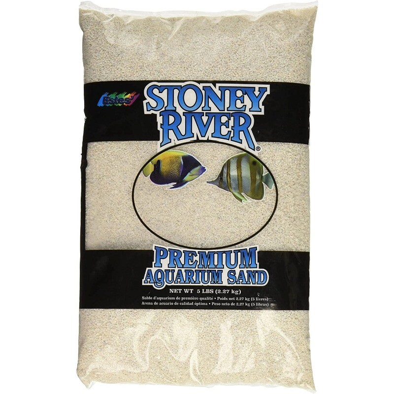 White Aquatic Sand 5-Pound Bag Safe for Use in Freshwater and Marine Aquariums
