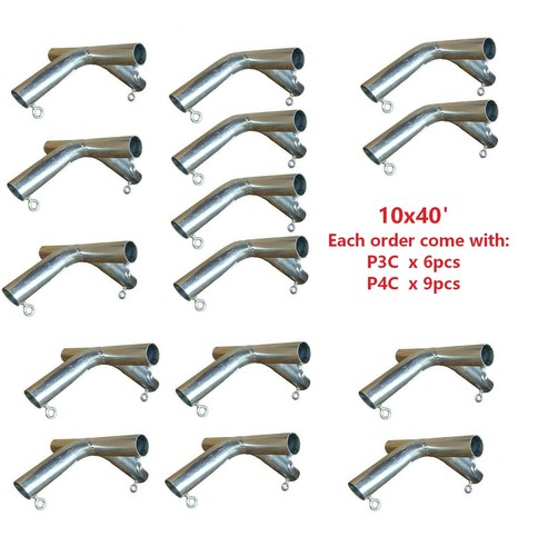 Greenhouse Frame 1-1/2" Metal Tube Pipe Fittings for 10'x10/20/30/40' High Peak - Picture 31 of 60