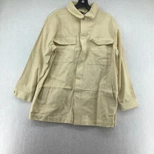 Reclaimed Vintage Mens Long Sleeve Front Pockets Cream Button Up Shirt Size S