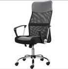 Office Desk Chair Home Computer Chair Leather with Wheels and Back Support Grey