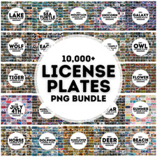 10,000+ PNG Files for License Plate Sublimation - Sublimation PNG Bundle