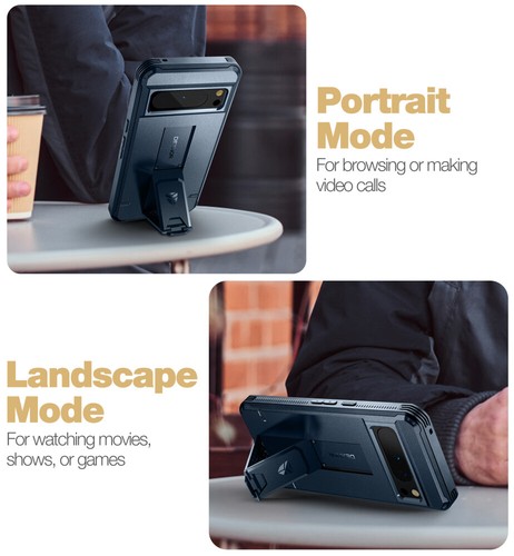 Dexnor Full Body Shockproof Case for Google Pixel 8 Pro Built-in Kickstand - Picture 33 of 60