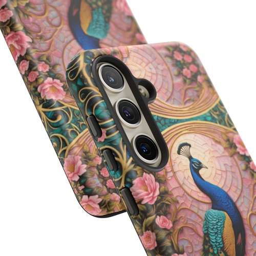 Pink Phone Case Peacock Stained Glass Phone Case iPhone 16 15 14 13 S24 S23 S22 - 第 159/245 張圖片
