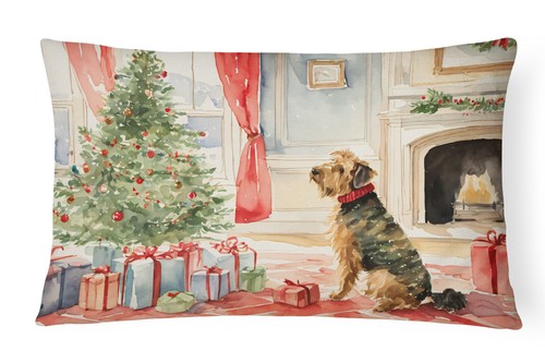 Airedale Terrier Christmas Canvas Fabric Decorative Pillow DAC1213PW1216 - Picture 1 of 3