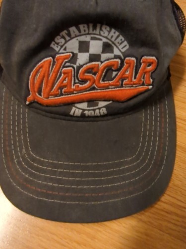 NASCAR Hat Cap Gray Black Red Mesh Racing Trucker Adjustable Logo - Picture 3 of 9