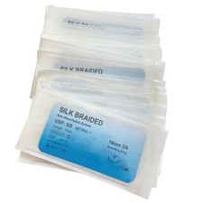 15Pcs Study Silk Suture Practice Sutures Dental 5/0 Braided Reverse Train Test