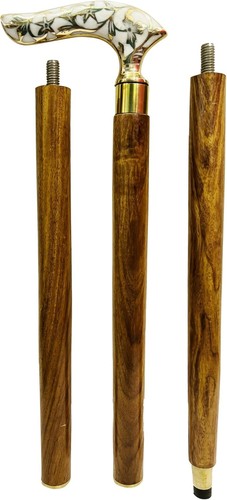 Vintage Victorian Brass Derby Antique Wooden Walking Stick Cane Ladies Choice - Picture 2 of 5