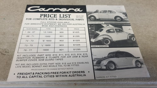 1986 VW BEETLE CARRERA Porsche Kit Car Australian Sales Brochures RARE - Picture 5 of 8