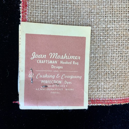 Vintage Joan Moshimer Burlap Rug Hooking Pattern Fruit One 57 Round Chair Seat - Picture 7 of 10