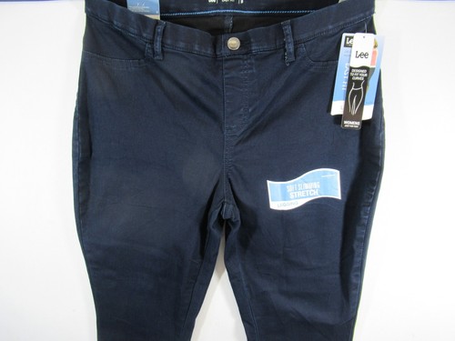 NEW Lee Easy Fit Jeggings Plus Size 1X Dark Wash Slimming Stretch - 第 2/9 張圖片