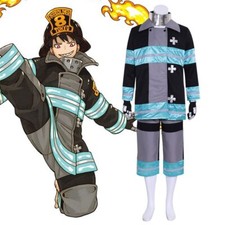 Anime Fire Force Shinra Kusakabe Costume Full Set Coat Overall Pants Stage Show
