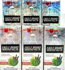 Eagle Brand Medicated Oil Aromatic Pain Relief Roll On 0.27fl(Pack of 6)-07/2030