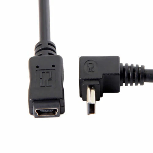 2pcs Mini USB 5 Pin Male to Female Cable 90 Degree Up Down Direction Angled CY - Image 4 of 4