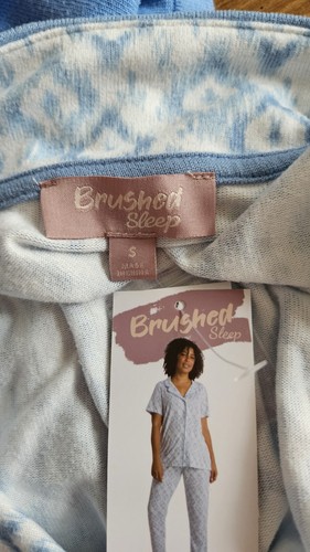 Womens Brushed Sleep Button Down Pajama Set PJs Short Sleeve Super Soft Sz S - Picture 6 of 7