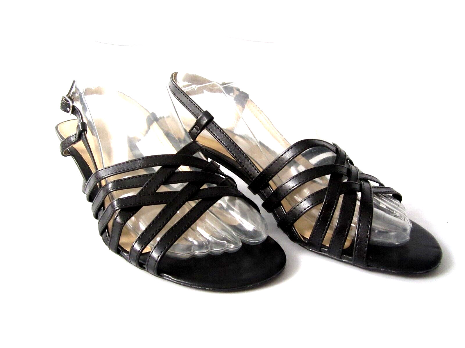 Basic Editions black Slingback  Sandal strappy Bu… - image 3