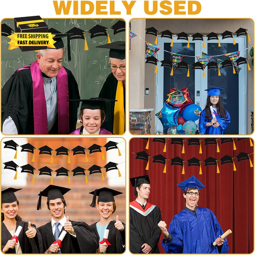 Congrats Grad Banner with Tassel, Graduation Decorations Class of 2025, Graduati - Picture 7 of 12