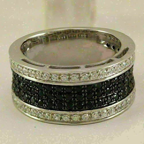 Men's 2.50CT Round Lab Created Diamond Wedding Ring 14k White Gold Plated