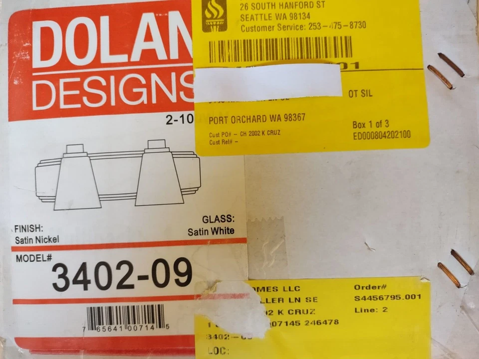 Dolan Designs 3402-09 Southport Twin Bathroom Vanity 2 Light Satin Nickel 16" - Image 4 of 4