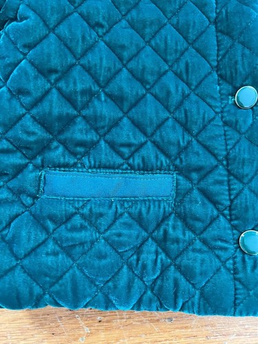 Janie and Lack Girl Velvet Quilted Jacket Green Size 7/8 A000901 - Picture 7 of 11