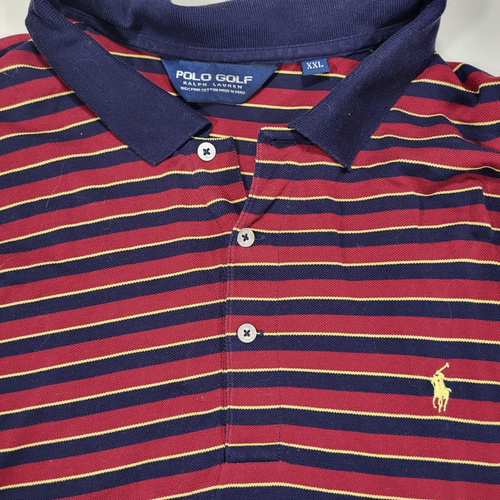 Polo Golf Ralph Lauren Herren XXL rot blau gestreift Polo Pima Baumwolle - Bild 1 von 6