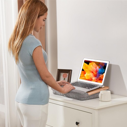 Lap Desk for Laptop with Cushion 15.6 in Laptop Stand for Couch Light Yellow ... - Afbeelding 4 van 6
