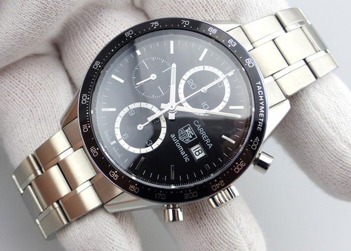 Cronografo TAG Heuer Carrera calibro 16 - CV2010-2 - quadrante nero - Foto 10 di 13