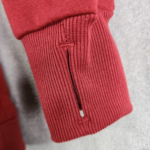 Women Red Wine Fleece Long Sleeve Pullover Sweatshirt Hoodie Sherpa Lined Size M - Picture 8 of 11