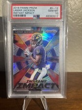 2018 Panini Prizm Instant Impact #11-12 Lamar Jackson Rookie RC PSA 10 Ravens