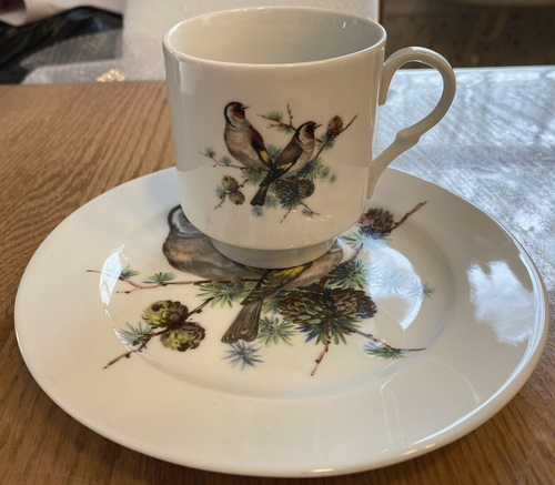Vintage E&R Schumann Arzberg Bavaria Germany 7 3/4" Bird Plate & 3/1/2" Mug Set - Picture 2 of 5