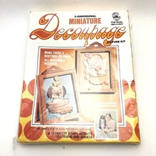 Vintage Craft Master 3D Miniature Decoupage Picture Kit Pet Pleasures Puppy Cat
