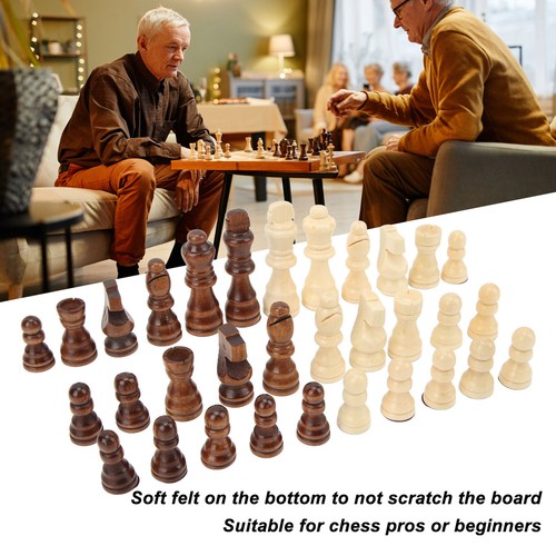 Dual Color Chess Figures Nonip 32PCS Glossy Finish Chess Pieces Toy CH - Picture 6 of 22